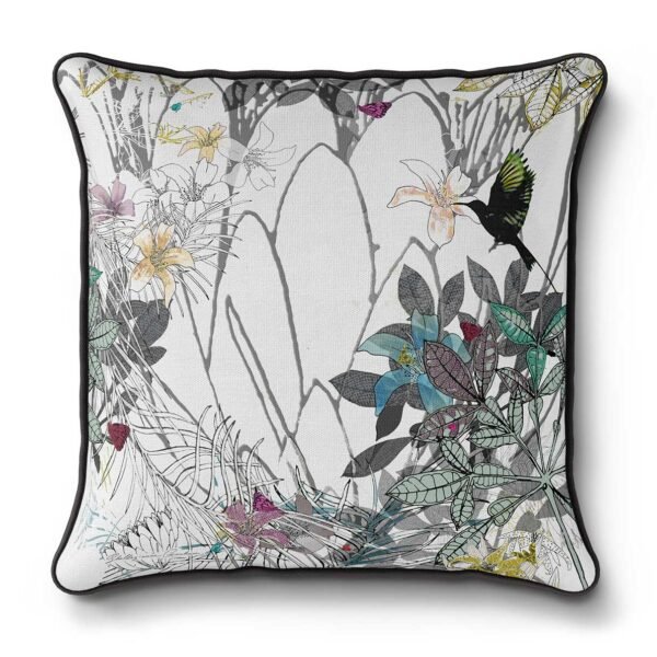 Arican home decor, piped cushion, floral