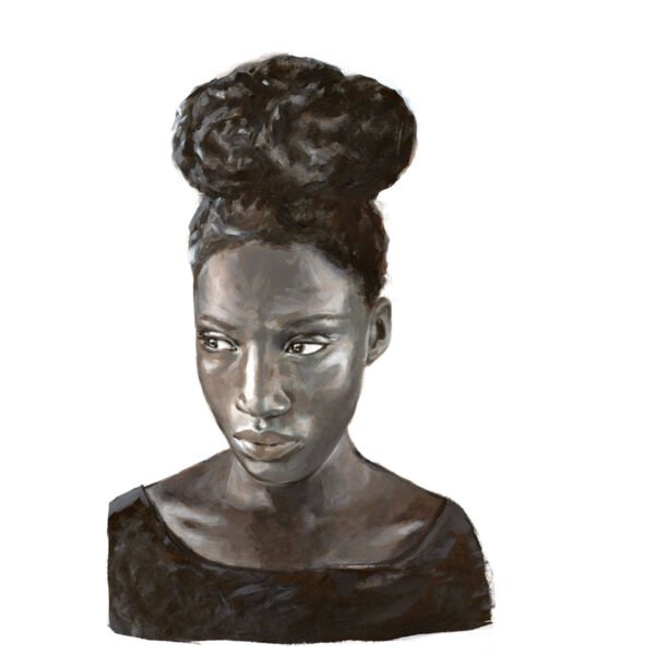 b&-w-painting-of-beautiful-black-women-with-traditional-hairstyle