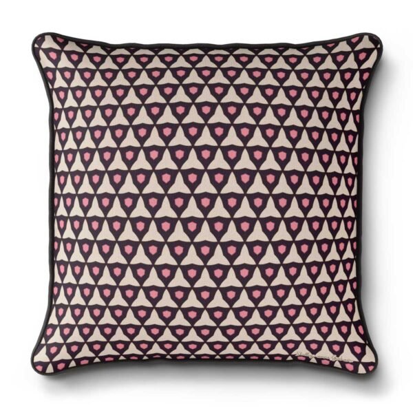 designer pillows, pink geometric pattern