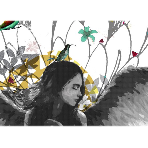 contemporary-angel-with-floral-&-bird-background