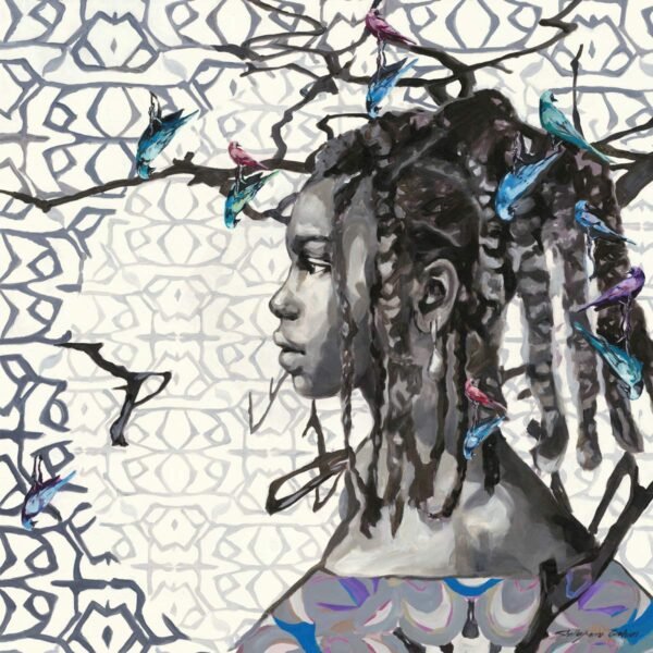 painting-of-young-black-girl-with-dreadlocks-&-birds