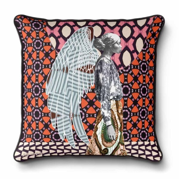modern african decor african print cushion angel