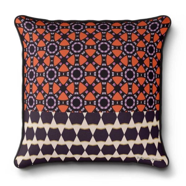 designer pillow with African print pattern