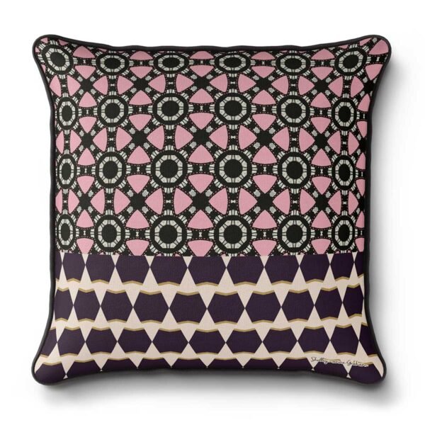 modern african decor geometric print cushion pink