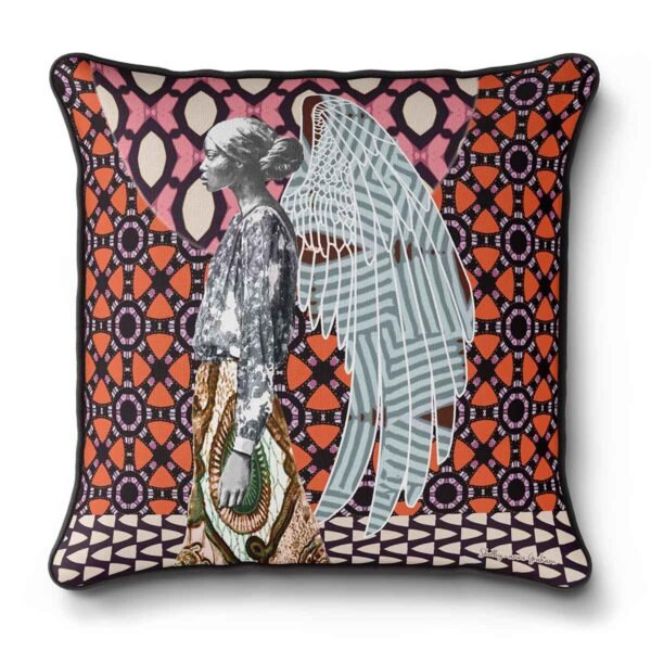 African home decor, cushion, with angel art