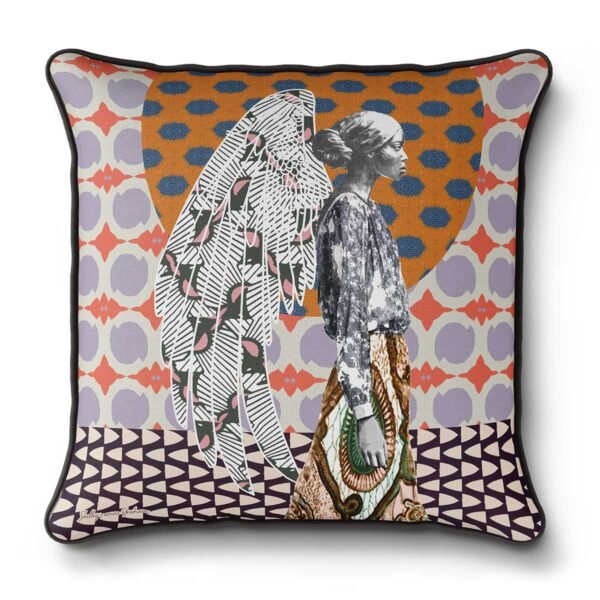 designer pillow with African American Angel
